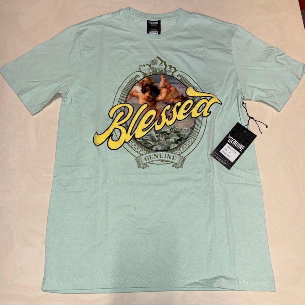 Green Short Sleeve Tee with Retro Zodiac Design